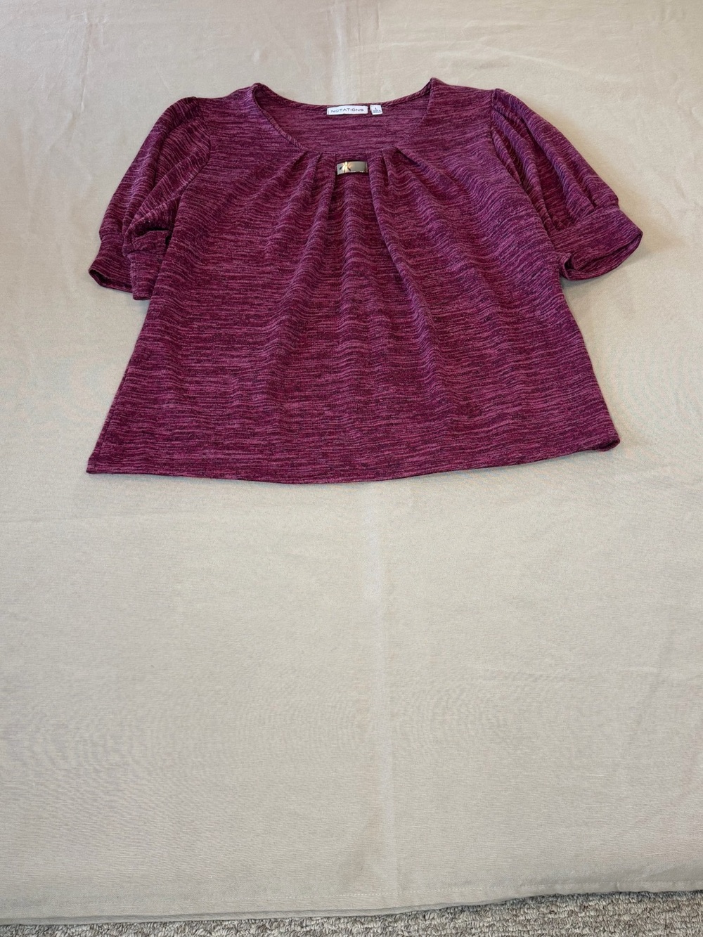 Notations Marled Berry Knit Top